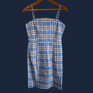 Altr’d State Y2K Style Plaid Mini Spaghetti Strap Dress